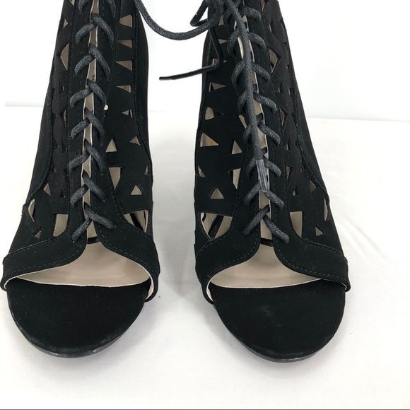 NWOT Vision Walk by Avon Black Lace Up Heels - Picture 2 of 12